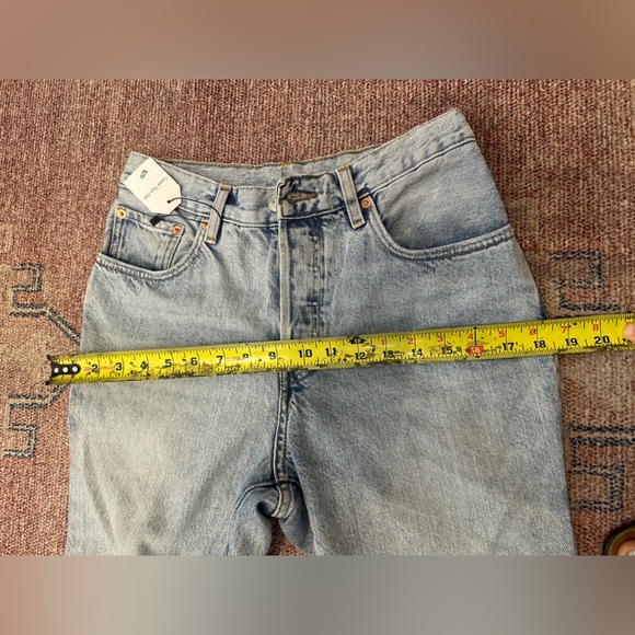 MNG by Mango high waist straight leg crop jeans light wash size 6 frayed hem - Picture 12 of 12